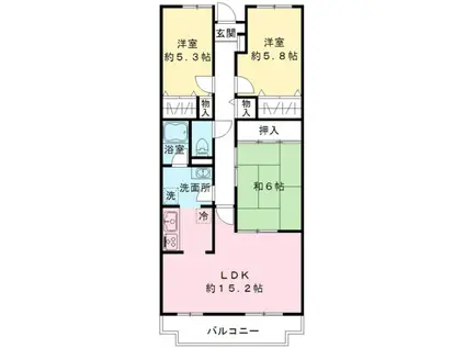 パール呉竹(3LDK/2階)の間取り写真