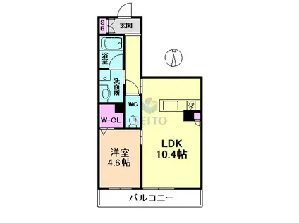 ATHENA(1LDK/3階)の間取り写真