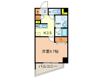 YKハイツ西明石II(1K/6階)の間取り写真