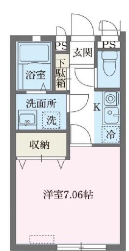 プルヌス宮崎台(1K/1階)の間取り写真
