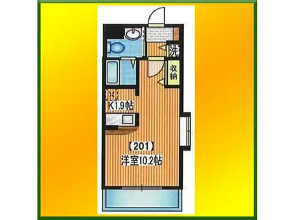フルール南町(ワンルーム/2階)の間取り写真