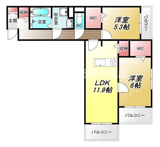 メゾンボヌール(2LDK/1階)の間取り写真