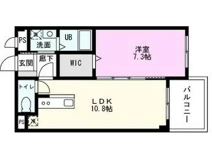 レフィナード(1LDK/2階)の間取り写真