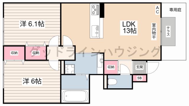 グランファミーユ(2LDK/1階)の間取り写真