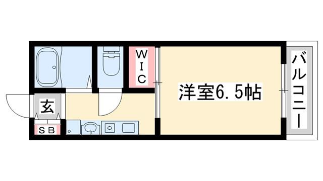 FLAT福井B棟(1K/1階)の間取り写真