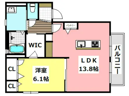 サニーハイム五十鈴(1LDK/1階)の間取り写真
