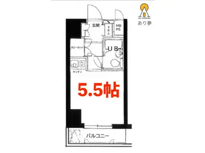 菱和パレス横浜壱番館(ワンルーム/2階)の間取り写真