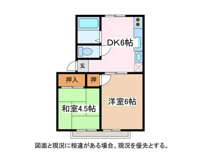 グリーンハイツタナカ(2DK/2階)の間取り写真