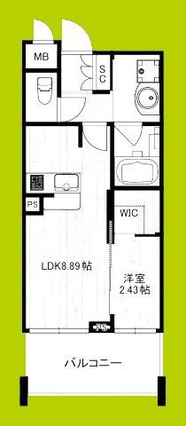 F-CREST SHIN-OSAKA(1LDK/6階)の間取り写真