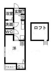 コスモエルスト(1K/2階)の間取り写真
