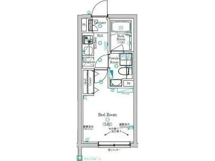 MIND KYODO(1K/1階)の間取り写真