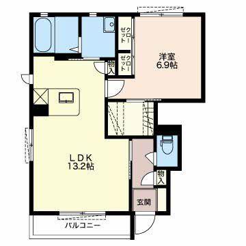 コーポソレイユV(1LDK/1階)の間取り写真