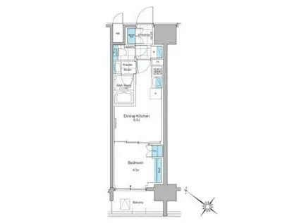 ルフォンプログレ西大井プレミア(1DK/13階)の間取り写真