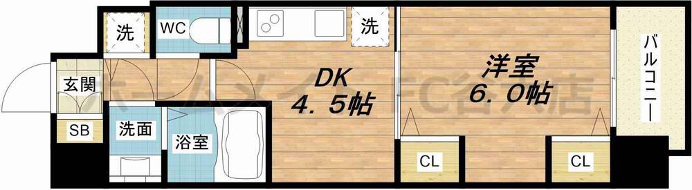 グランカリテ日本橋II(1DK/8階)の間取り写真