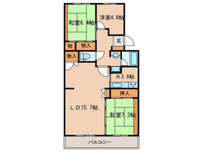 ベルコート小幡(3LDK/1階)の間取り写真