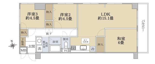 エンゼルハイム保土ヶ谷第二(3LDK/1階)の間取り写真