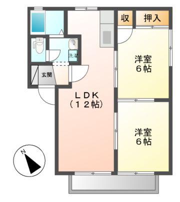 シャトーファンシー(2LDK/1階)の間取り写真