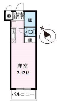 第3のぼりマンション(1K/1階)の間取り写真