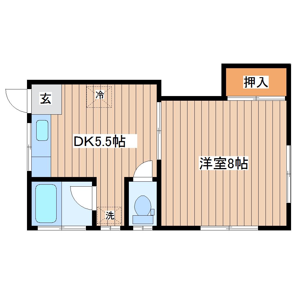 大柳コーポ(1DK/2階)の間取り写真