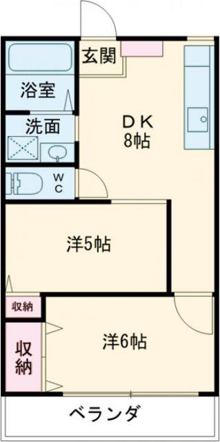 第2セイワコート(2DK/4階)の間取り写真