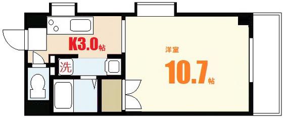トレゾール東原(1K/2階)の間取り写真