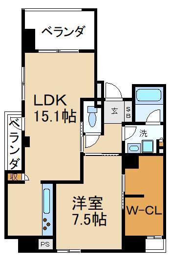 ザ京都レジデンス岡崎神宮(1LDK/2階)の間取り写真