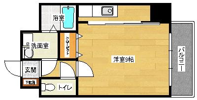 BOND BLDIV(ワンルーム/9階)の間取り写真