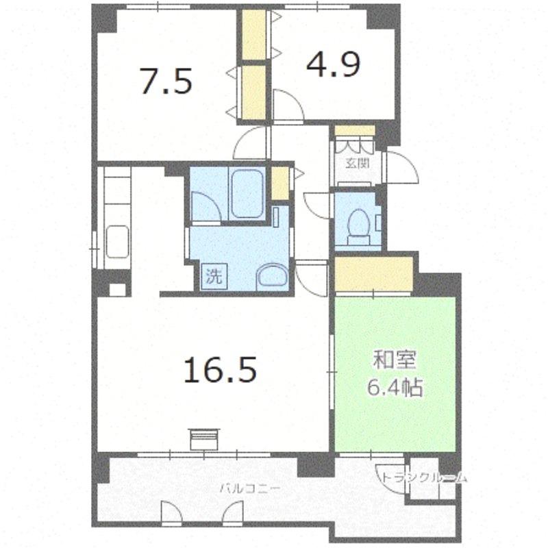 スターヒル富丘(3LDK/1階)の間取り写真