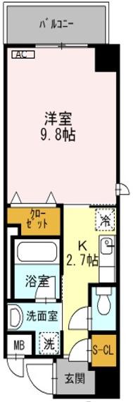 Dコート東梅田(1K/6階)の間取り写真