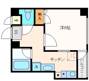 イトサンビル(1K/2階)の間取り写真