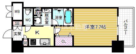 アーバネックス本町(1K/3階)の間取り写真