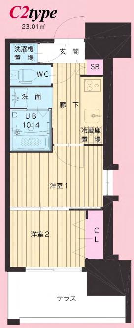 NO.111 ORIENT BLD (2K/4階)の間取り写真