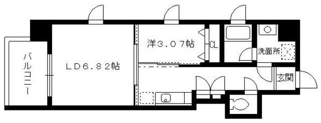 アガスティーア薬院(1LDK/8階)の間取り写真