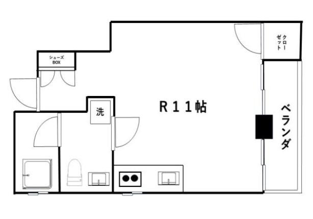 広尾三丁目マンション(ワンルーム/4階)の間取り写真