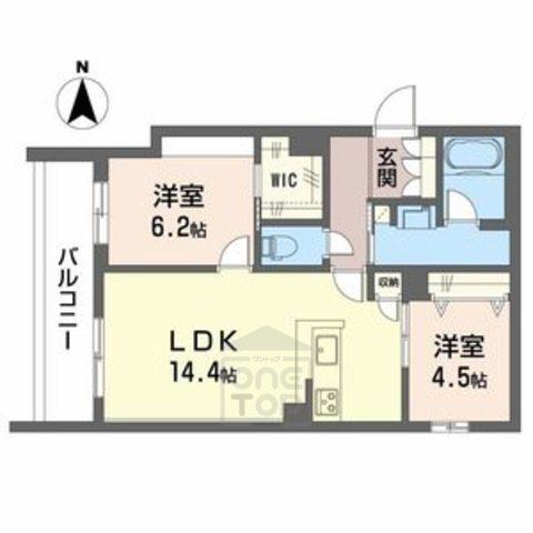 シャーメゾン ベル プレジール(2LDK/2階)の間取り写真