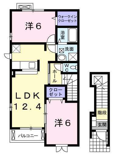 サンハイツセレーノ(2LDK/2階)の間取り写真