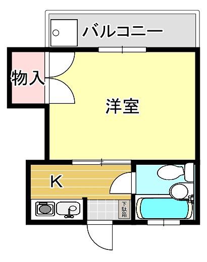 メゾンOZO(1K/2階)の間取り写真