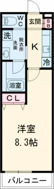 FELIZ COURT日根野(1K/1階)の間取り写真