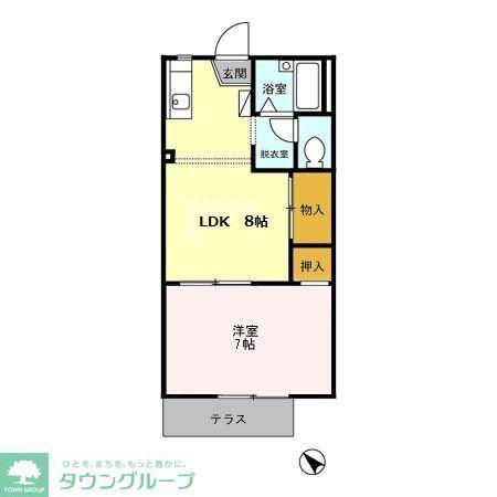 サンベルテ菅沼II(1LDK/1階)の間取り写真