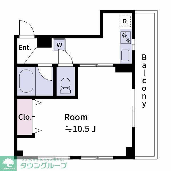 シャンプル天神町(1K/2階)の間取り写真
