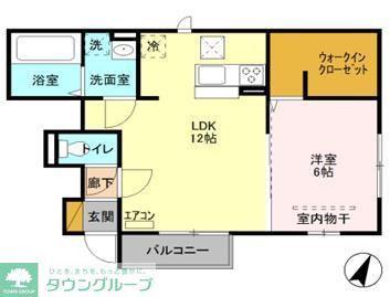 はっぴいえんど(1LDK/1階)の間取り写真