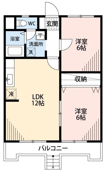 ハイツ稲熊(2LDK/1階)の間取り写真
