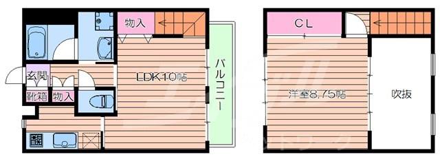 オークベッツ(1LDK/1階)の間取り写真