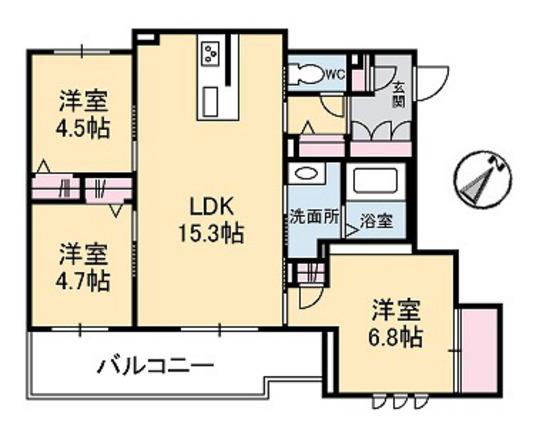 ガーデンメゾン己斐本町(3LDK/3階)の間取り写真
