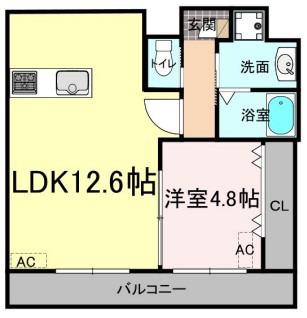 アンティカベラカーサ(1LDK/3階)の間取り写真