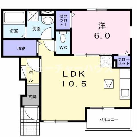 K・T ANGEIII(1LDK/1階)の間取り写真