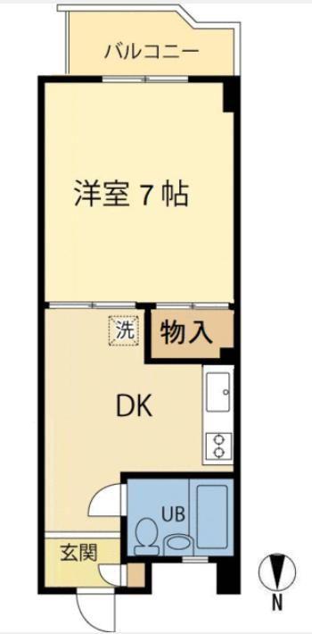 中央林間ビレッジ(1DK/2階)の間取り写真