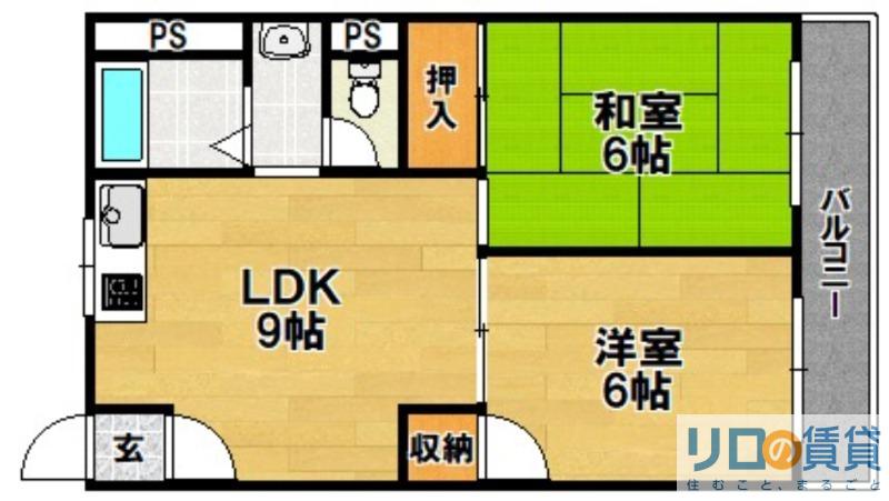 三番グリーンハイツ(2LDK/2階)の間取り写真