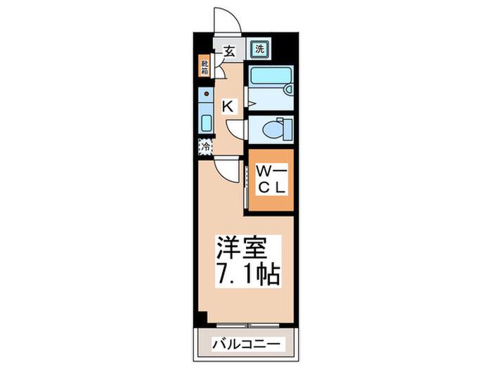 スカイホーム宝泉II(1K/4階)の間取り写真