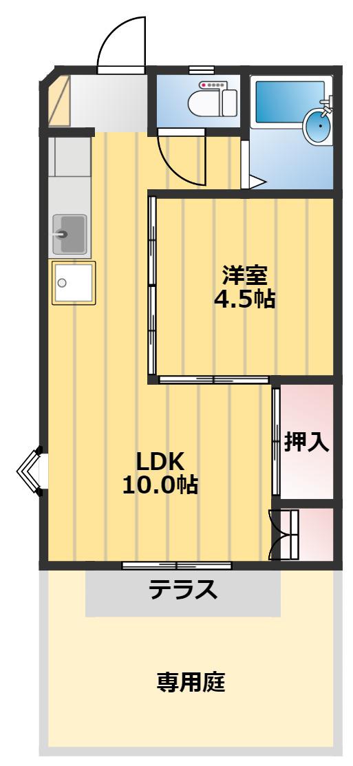 YSハイツⅡ(1LDK/1階)の間取り写真